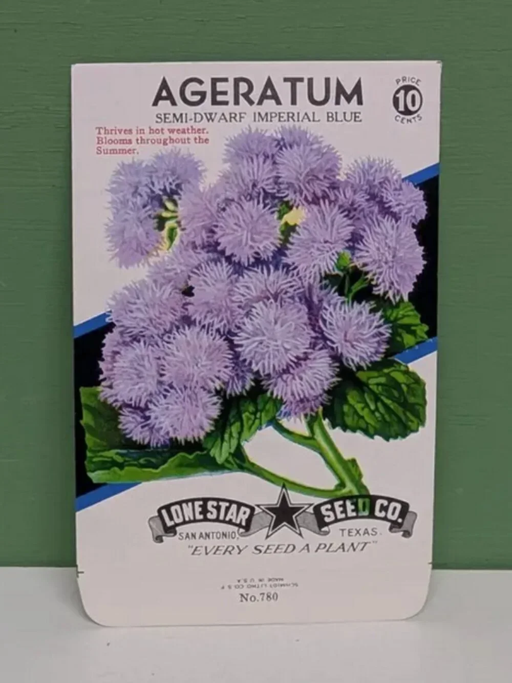 Vintage Ageratum Empty Seed Packet set of 4 NOS New Old Stock - Picture 1 of 3
